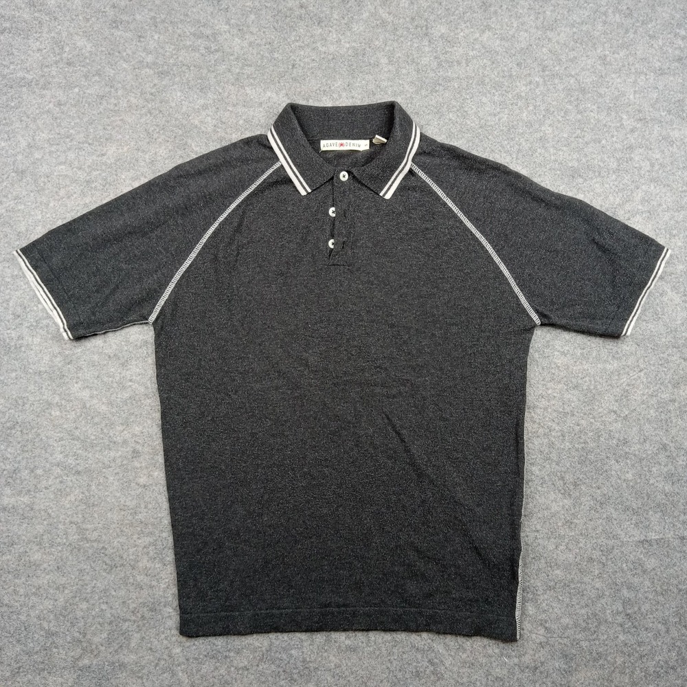 Agave Denim Polo Shirt Mens Small Charcoal Gray Watson‎ Cotton Raglan S-1246